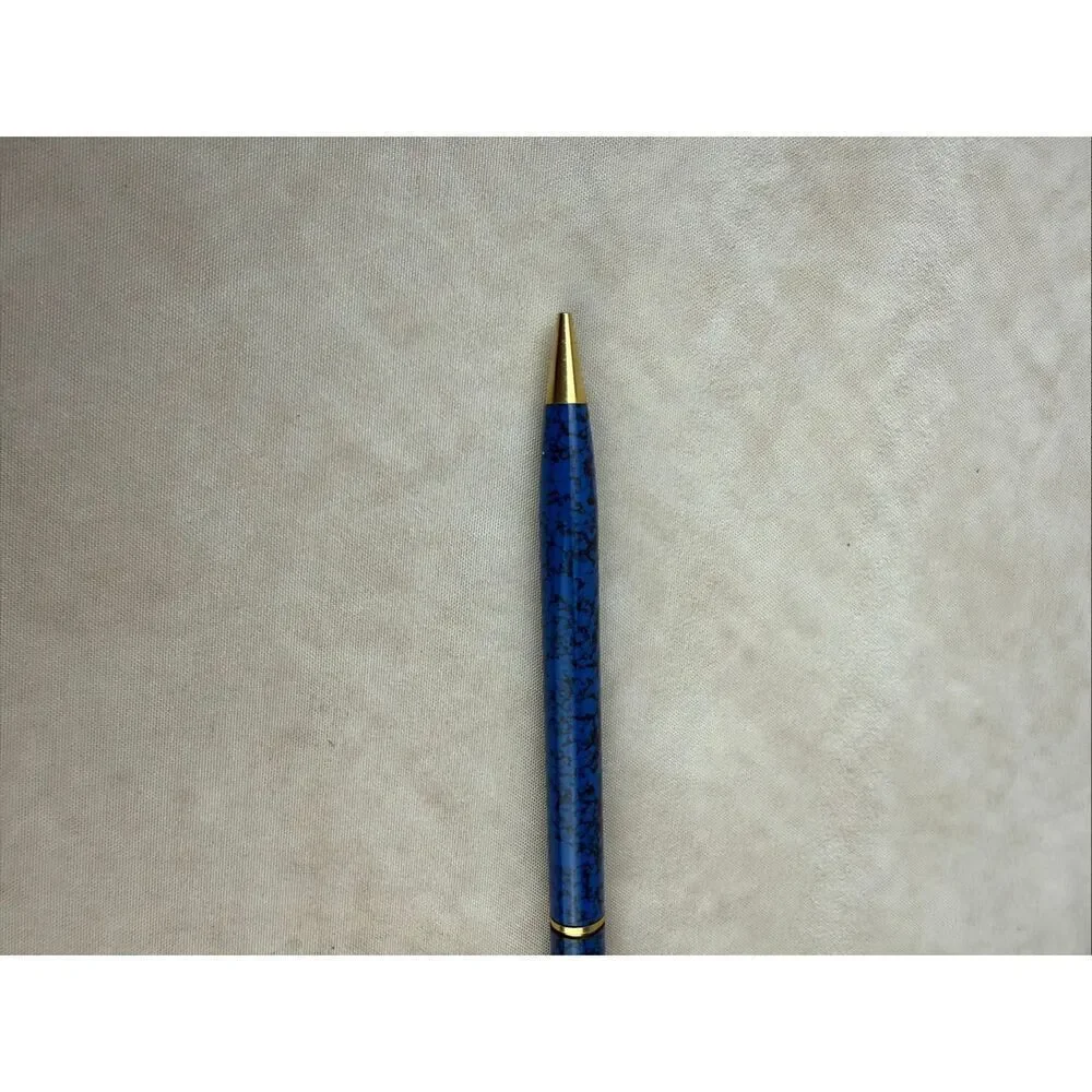 Vintage Metal Mechanical Pencil Blue and Gold Writes